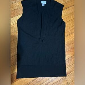 Ann Taylor LOFT Merino Wool Cashmere Blend V Neck Sleeveless Vest Sz S Petite